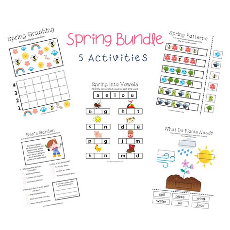 Spring Worksheet Bundle Classroom Must Haves Kindergarten Worksheet Bundles - Kindergarten Worksheet Bundles