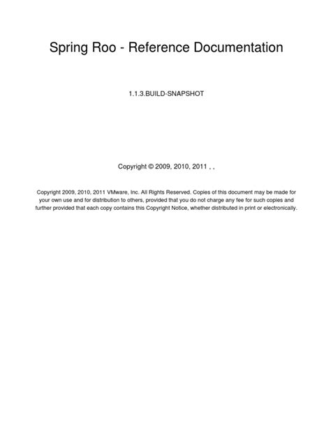Read Online Spring Roo Reference Documentation 