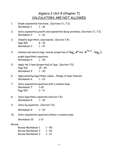 Springboard Algebra 2 Unit 8 Answer Key