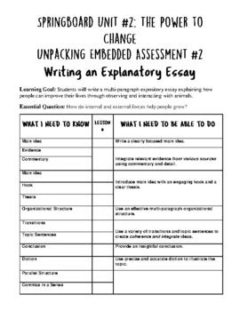Springboard Answers Unit 2 Embedded Assessment