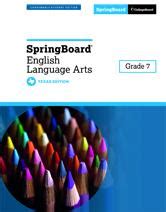Springboard Language Arts Grade 7 Texas Resource Review Springboard Ela Grade 7 - Springboard Ela Grade 7
