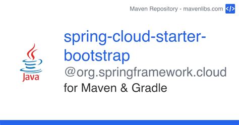 springcloudstarterbootstrap for Maven & Gradle org