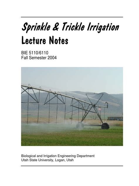 Read Online Sprinkle And Trickle Irrigation 