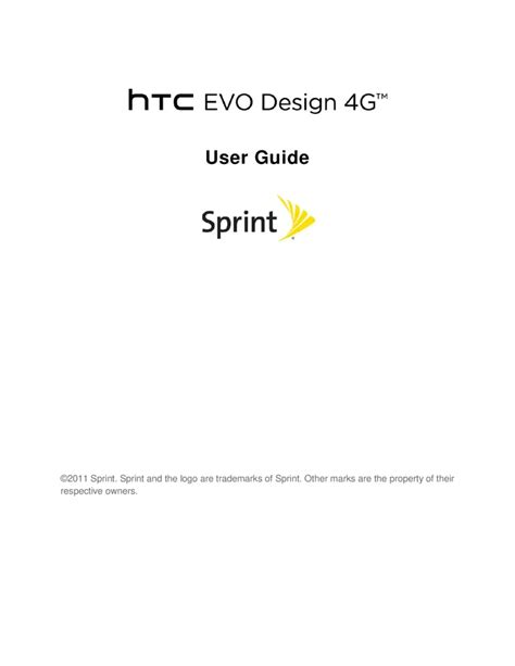 Download Sprint Htc Evo 4G User Guide 