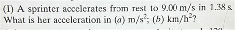 Sprinter Acceleration Problem