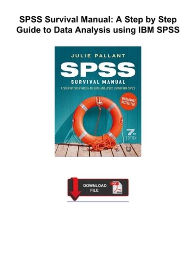 Download Spss Survival Manual A Step By Step Guide To Data Analysis Using Spss For Windows Version 10 