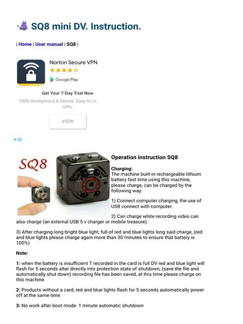 sq8 mini dv camera manual
