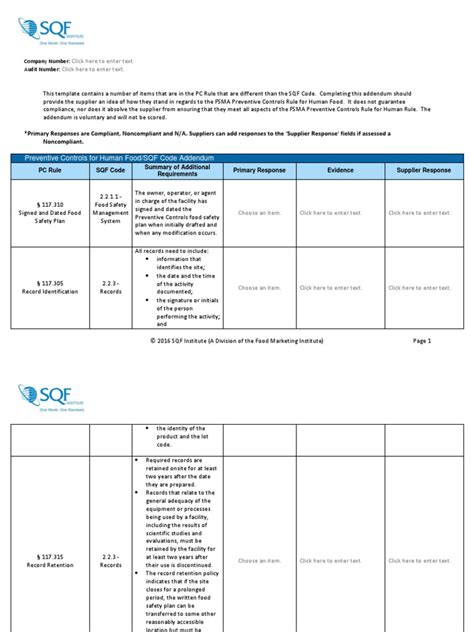 Read Online Sqf Verification And Validation Schedule 