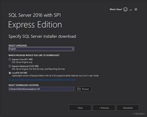 sql express 2016 x86