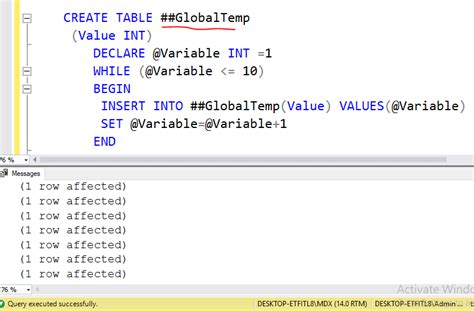 sql server - Global Temporary Table used in Stored Procedure …