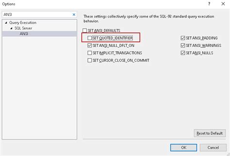 sql server - Understanding QUOTED_IDENTIFIER - Stack …