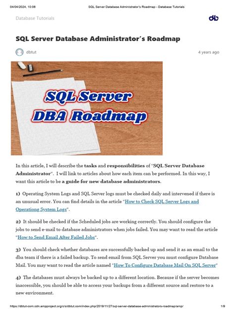Sql Server Dba Manual