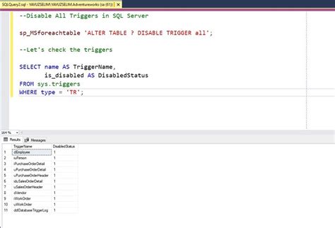 Sql Server Temporarily Disable Trigger