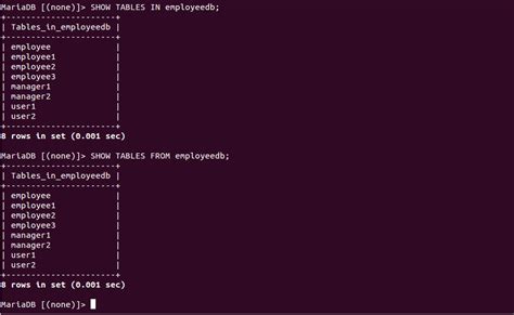 sql show all table names