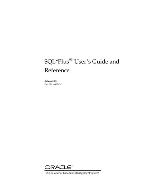 Full Download Sql Plus User Guide And Reference 