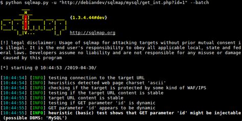 sqlmap: automatic SQL injection and database takeover tool