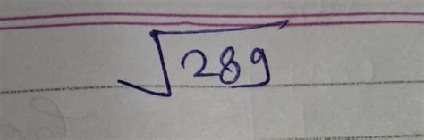 Sqrt 289