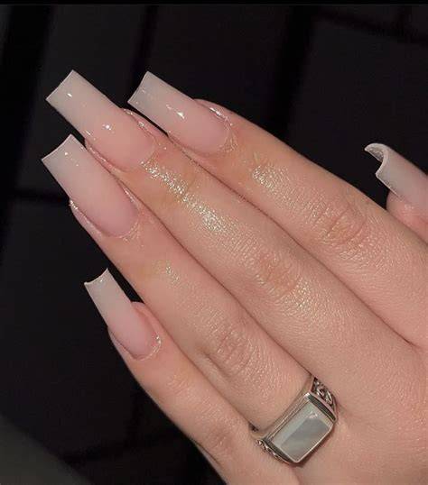 square nude nails
