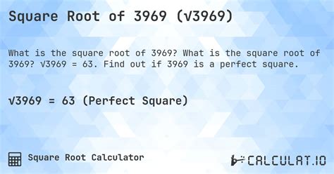 Square Root Of 3969