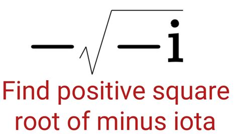 Square Root Of A Minus Number