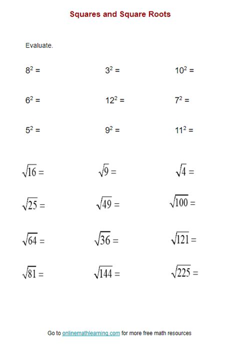 Square Root Questions For Class 8