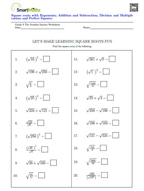 Square Roots And Exponents