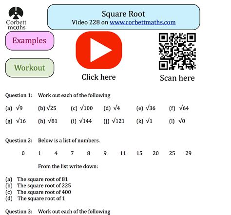 Square Roots Textbook Exercise Corbettmaths Simplifying Square Roots Practice Worksheet - Simplifying Square Roots Practice Worksheet