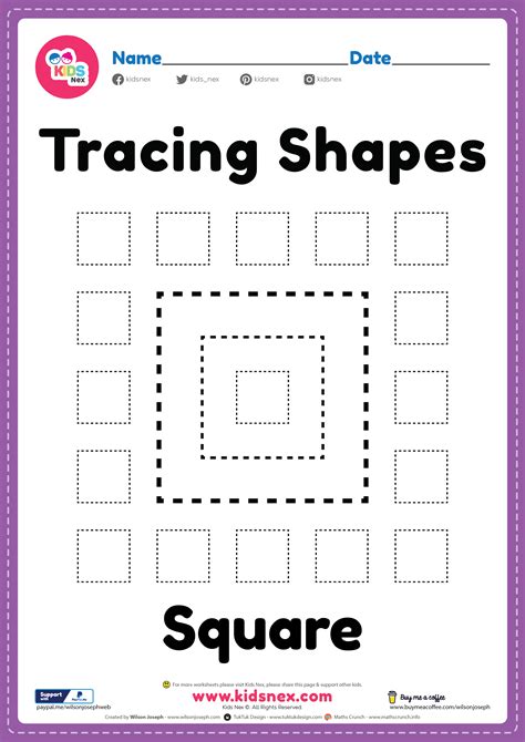 Square Shape Picture Tracing Worksheet Myteachingstation Com Trace Shapes Worksheet - Trace Shapes Worksheet