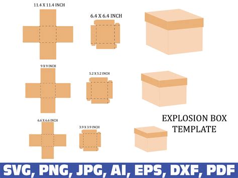 Read Online Square Paper Box With Lid Template 