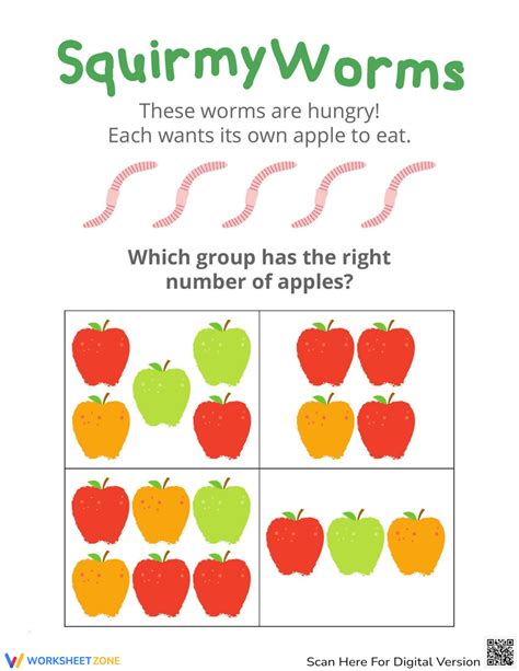 Squirmy Worms Practicing Counting Worksheet Education Com Preschool Worm Worksheet - Preschool Worm Worksheet