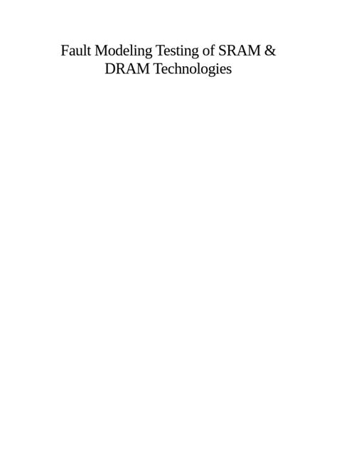 Sram Error Modeling