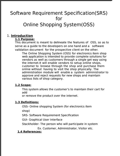 srs document for online shopping