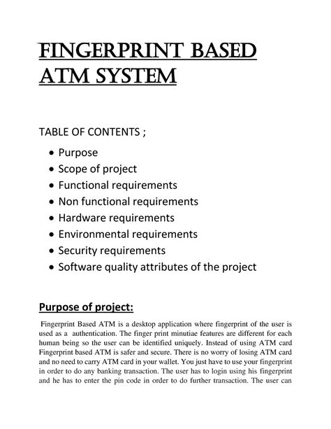 Read Srs Document For Atm System 