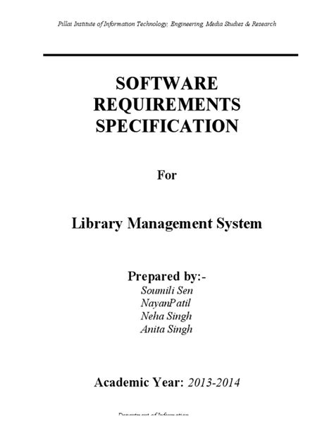 Full Download Srs Document For Library Management System 