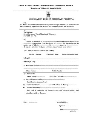Srtmun Convocation Form