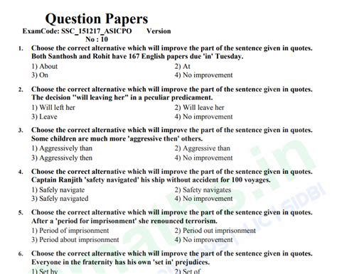 Ssc Cpo 2017 Previous Year Papers With Final Cpo Science Answer Key - Cpo Science Answer Key
