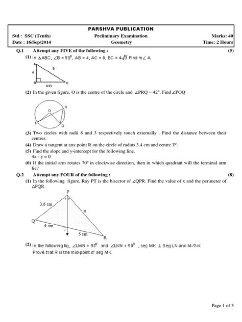 Download Ssc Board Geometry Question Paper 2013 