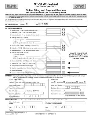 St 50 Online Filing And Payment Services Worksheets St 50 Worksheet - St 50 Worksheet