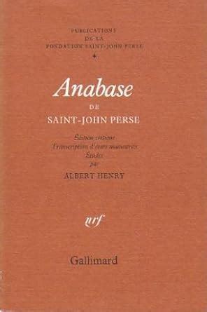 St J Perse Anabase Note Bibliographique Sur Les P
