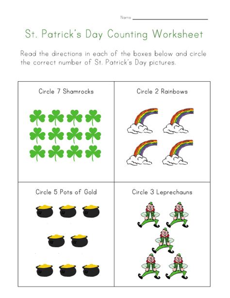 St Patrick X27 S Day Counting Worksheet Free Kindergarten St Patrick S Day Worksheet - Kindergarten St Patrick's Day Worksheet