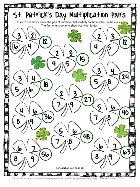St Patricks Day Math Worksheet Myschoolsmath Com St Patricks Day Math Worksheets - St Patricks Day Math Worksheets