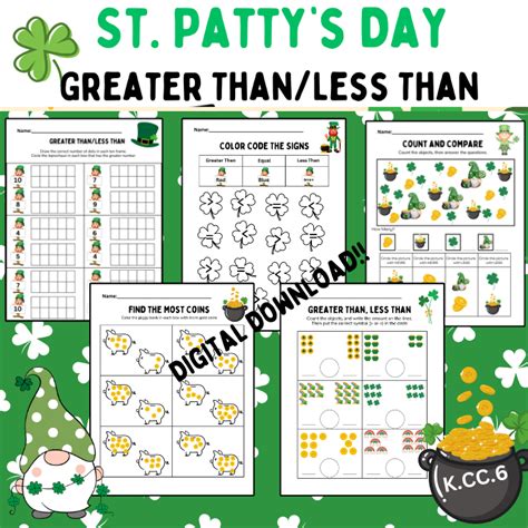 St Patricku0027s Day Greater Less Than Coloring Worksheet St Patricks Day Following Directions Worksheet - St Patricks Day Following Directions Worksheet