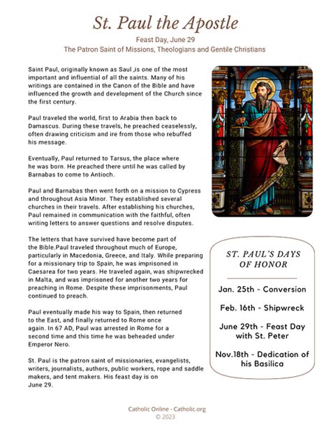 st paul and his biography examples