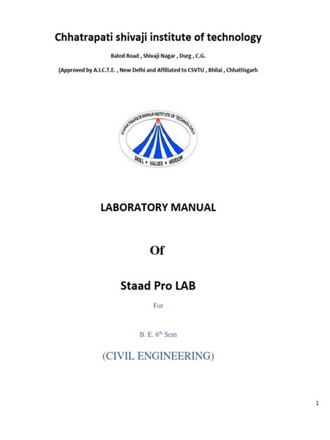 Staad Pro Lab Manual