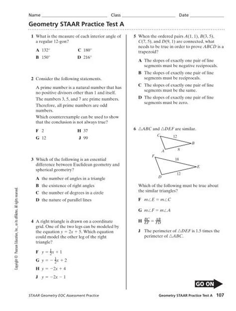 Download Staar Geometry Category 1 Practice Questions 