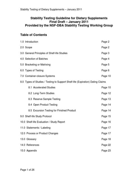 Stability Testing Of Dietary Supplements Nsf International