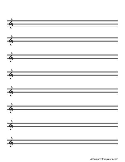 Staff Paper Printable Templates At Allbusinesstemplates Com Music Writing Paper To Print - Music Writing Paper To Print