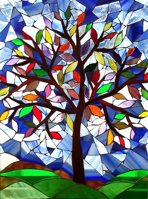Stained Glass Mosaic Tree
