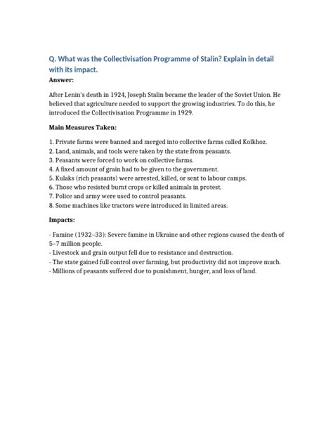 Stalin Collectivisation Programme