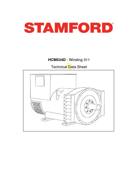 Stamford Generator Technical Data Connection Diagrams
